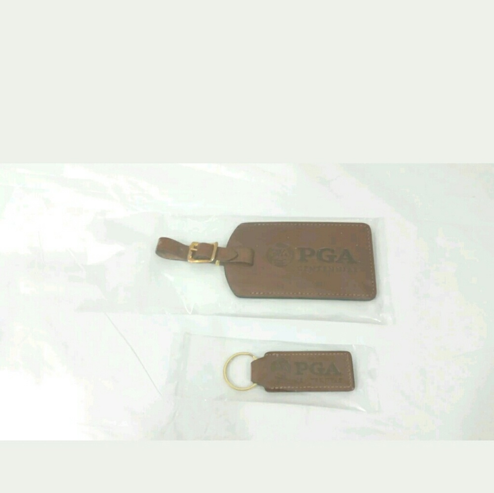 PGA CENTENNIAL Leather Luggage Tag and Key Chain